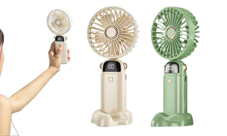 2305 NEW Mini portable digital display folding aromatherapy USB handheld fan 7176