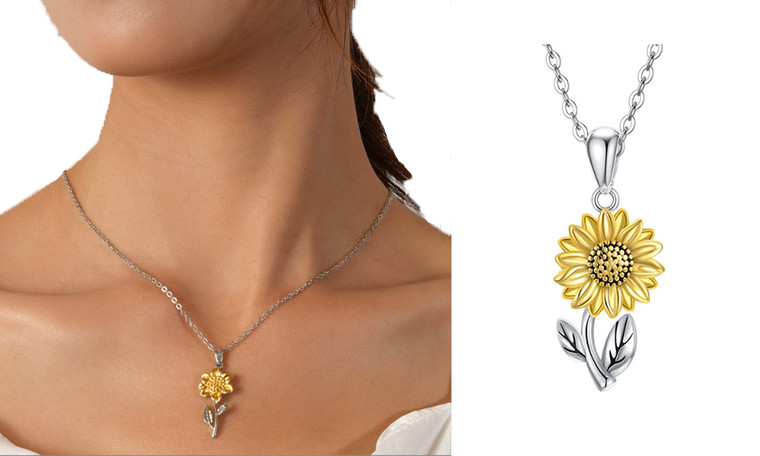 2306 NEW Sunflower Pendant Necklace 7353 LA