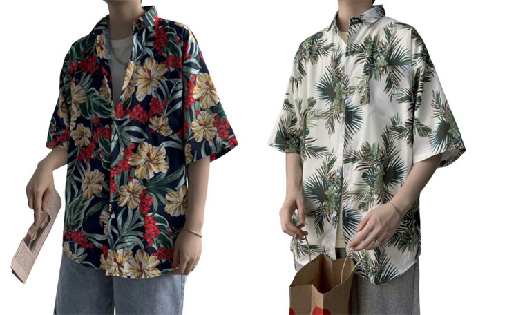 2306 NEW Hawaiian men's beach short sleeved printed shirt 7330LA