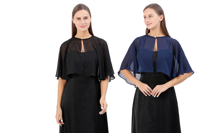 2306 NEW Women's quarter sleeved chiffon cardigan shawl 7409LA