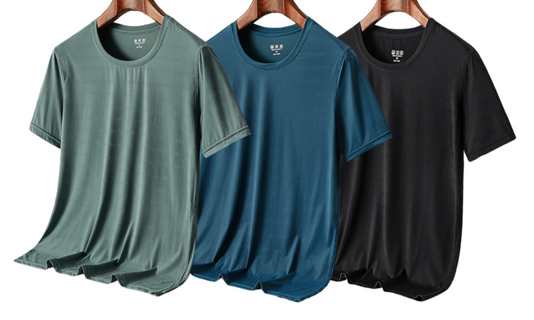 2306 NEW 3PC Men's Quick Drying Short Sleeve Breathable Lightweight Fitness T-shirt 7440LA
