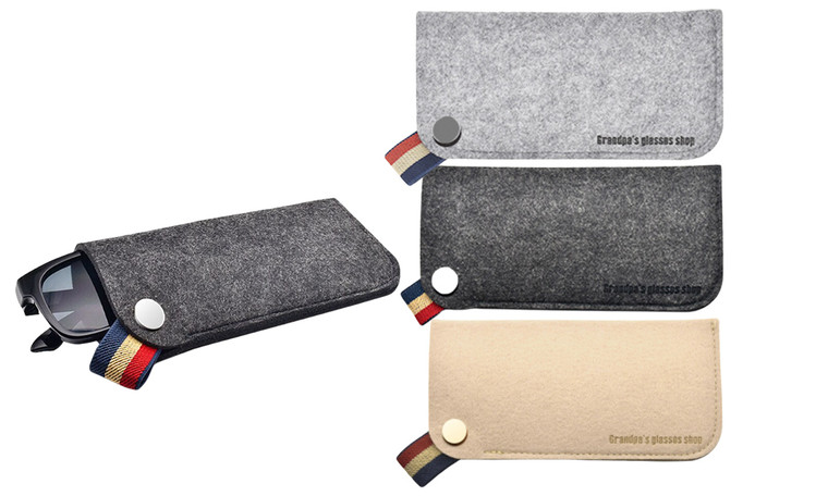 2306 NEW 3PC Large Felt Glasses Bag Storage Bag 7455LA