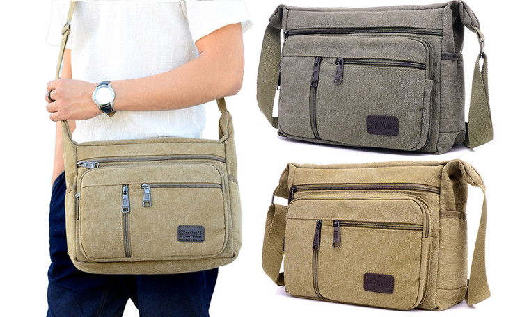 2306 NEW Men's canvas bag single shoulder crossbody bag 7487