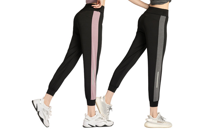 2307 NEW Summer Colored Reflective Stripe Sweatpants with Cropped Leggings 7517LA