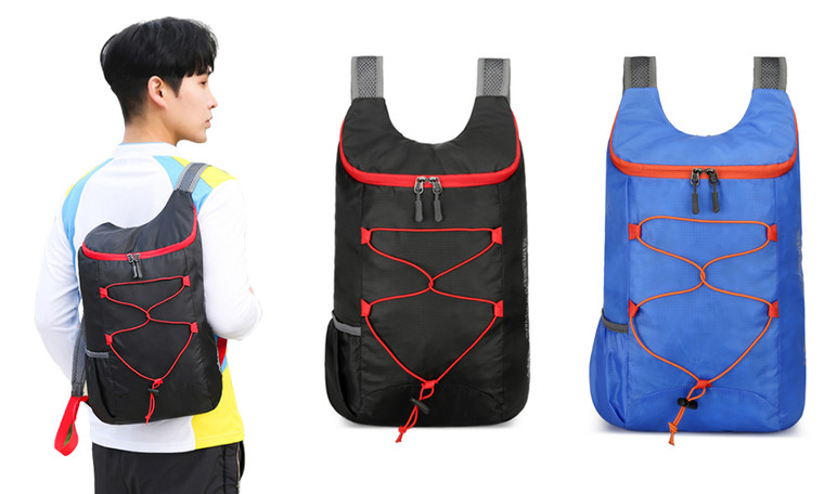 2307 NEW Outdoor Sports Men's and Women's Contrast Folding Backpack 7574LA