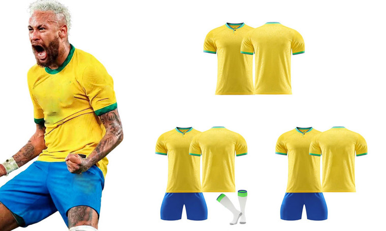 2307 NEW  World Cup Brazil jersey adult children's football kit   7605