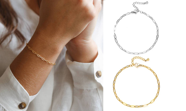 2308 NEW Women's bracelet metal paper clip bracelet 7844LA