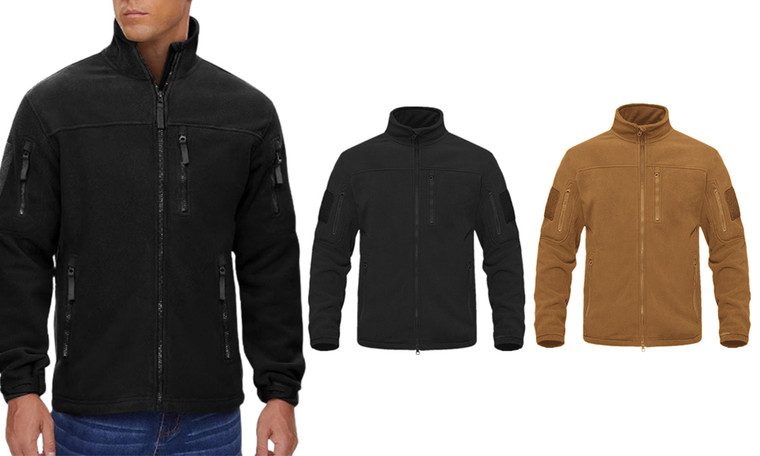 2308 NEW Autumn and winter men's standing collar fleece jacket warm jacket 7867