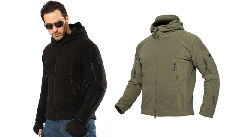 2308 NEW Men's thick outdoor thermal fleece jacket, charging jacket, hooded jacket 7881LA