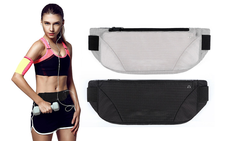 2308 NEW  Ultra thin outdoor sports waist bag with plaid pattern waterproof large capacity phone pocket waist bag 7931LA