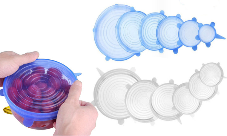 2308 NEW 6PC silicone preservation cover with stretchable and sealed food grade silicone preservation cover 7961LA