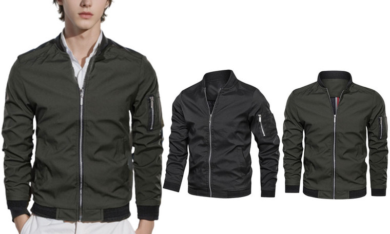 2308 NEW Men's casual spring and autumn thin cardigan zipper stand collar jacket jacket jacket 7975LA