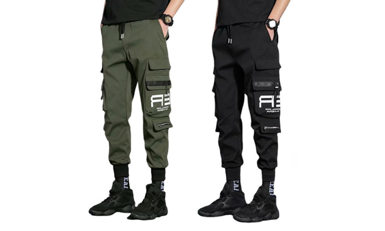 2308 NEW Multi pocket workwear pants, men's trendy brand loose fitting leggings, thin cropped casual pants 7985LA