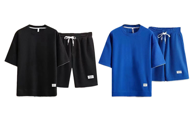2308 NEW Men's two-piece short sleeved shirt and classic sports shorts set 8108 la