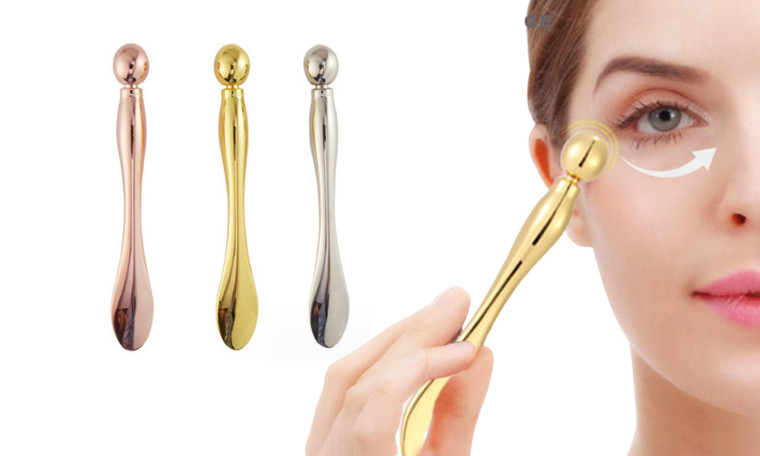 2309 NEW 3PC Metal Eye Cream Massage Stick Two End Eye Cream Introduction Stick Eye Massage Beauty Spoon 8142 LA