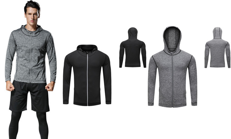 2309 NEW Men's quick drying tight fitting sportswear top hoodie 8173 la