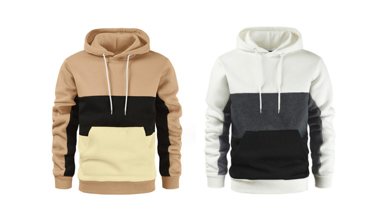 2309 NEW Autumn and Winter Men's Fashion Color Block Sweater Hoodie  8175 la