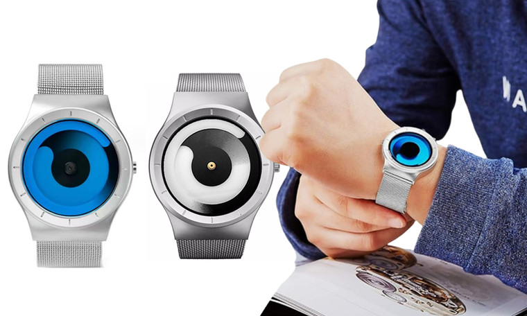 2309 NEW Trendy color contrast creative needle free vortex concept watch Quartz watch 8181 la