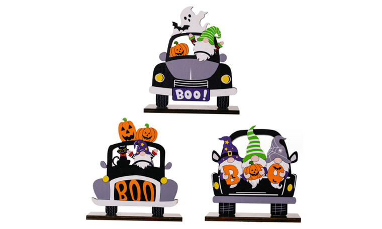 2309 NEW  3PC Halloween decorations Car wooden decorations 8210 la