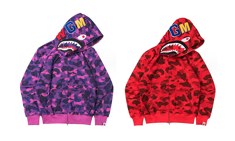 3D printed zippered hoodie camouflage shark head jacket 8013