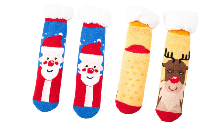 2310 NEW 2PC winter thickened warmth Christmas lamb plush women's socks snow socks lamb plush sleep socks Christmas gift 8226 la
