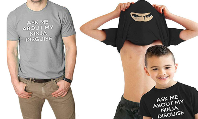 2310 NEW Children's short sleeved creative parody Ninja T shirt 8252LA