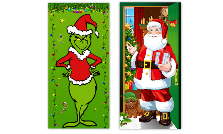2310 NEW Christmas curtains, flags, outdoor photos, Santa Claus background decorations, hanging cloth 8253LA