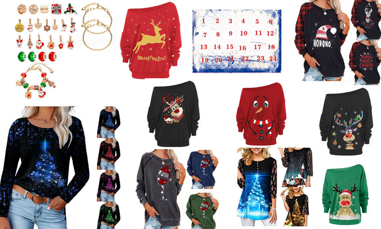 2310  NEW Christmas long Sleeved DIY Bracelet 24 -day poured chronological calendar blind box 7635