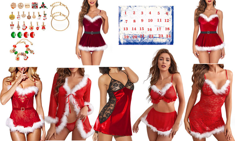 2310  NEW Christmas Sexy Underwear DIY Bracelets 24 -day downfall time calendar blind box 7636
