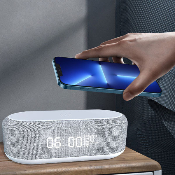2310  NEW 3in1 Mobile Phone Wireless Charger Desktop Clock Alarm Clock Wireless Charging Night Table Lamp 7639