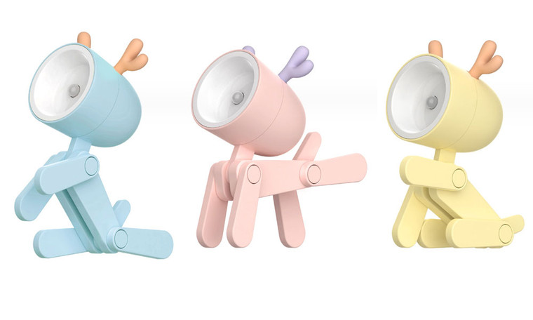 2310  NEW  Night Light Desk Lamp Cute Small Phone Holder Deer Shape Mini LED Portable Reading Decor Table Lamp  7640