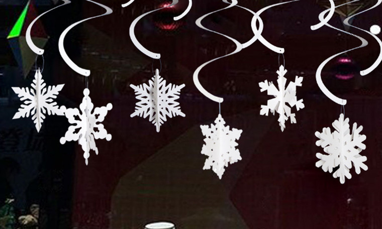 2310  NEW  24 PCS Christmas Spiral Tripper New Hollow Stereo Snow Creative Creative Sling 7655   LA
