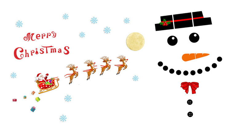 2311 NEW Santa Claus Elk Expression Snowman Garage Door Sticker Holiday Party Decoration PVC Wall Sticker 8274la