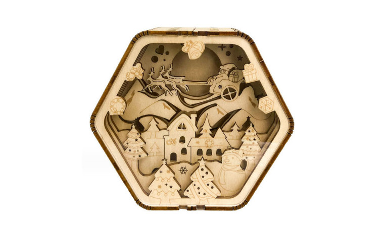 2311 NEW Christmas Wooden Carved Nightlight Decoration Decoration Decoration Christmas Gift 8306