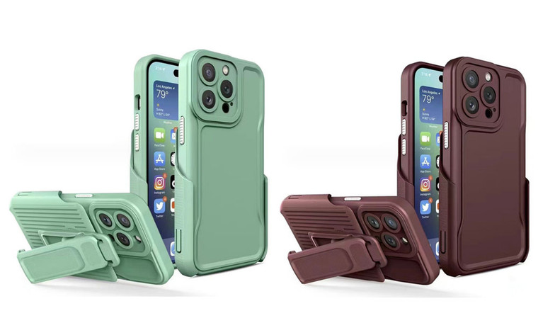 2311 NEW Suitable for iPhone 15 phone case Explorer back clip holder Apple anti drop case 8335LA