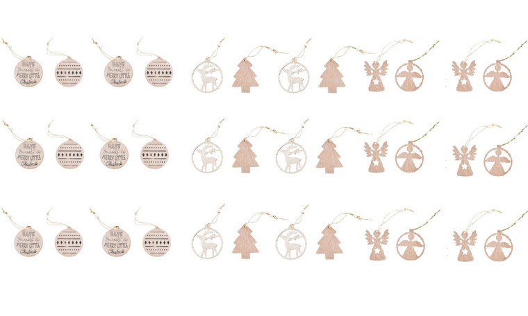 2311 NEW Christmas decorations wooden carved hollow small pendants 8337