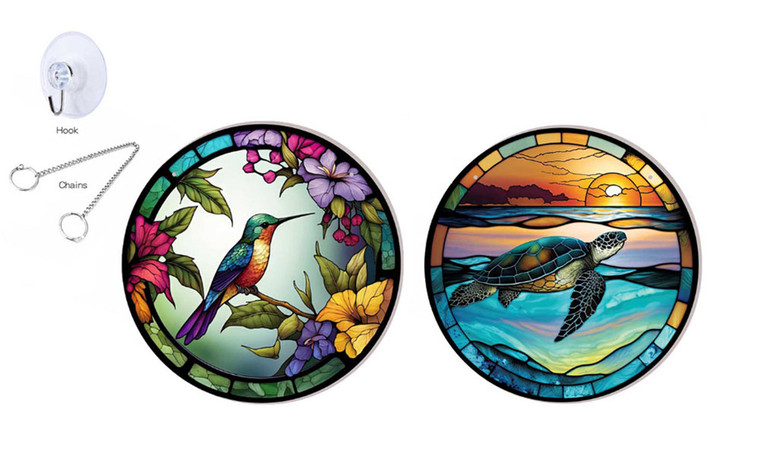 2402 Hanging birds, turtles, acrylic iron chains, holiday display windows, porch decorations, pendants 8372LA