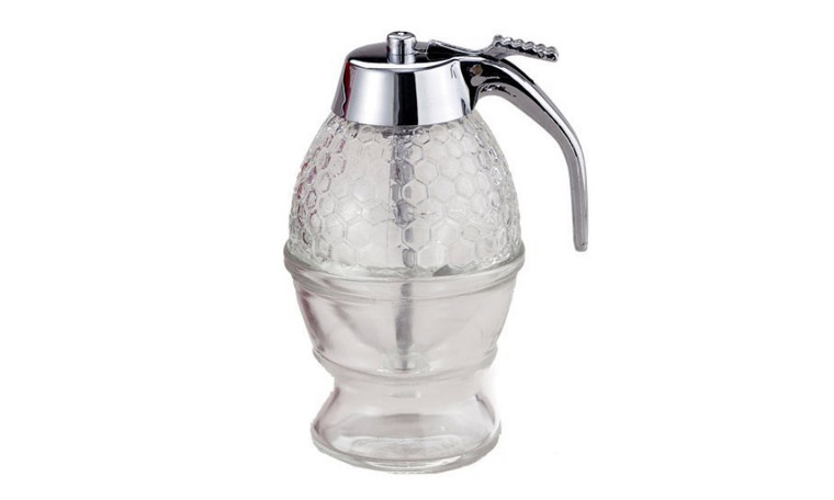 2402 Creative press type honey jar squeeze sauce bottle plastic sealed jar funnel type jar syrup pot with base 8375