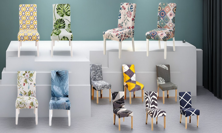 NEW Spring Dining Chair Seat Covers Stretch Removable Decor 2/4/6pcs  7692