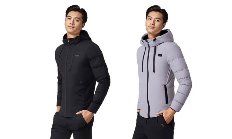 2403 Intelligent USB charging, heating cotton jacket, men's winter dual control, eleven zone hood, thickened cold resistance and warmth, heated cotton jacket, cotton jacket, optional power bank 8405