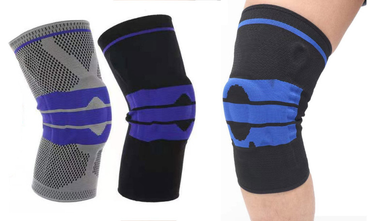 2404 2PC silicone spring sports knee pads, basketball knee pads, mountaineering, running, fitness, outdoor activities 8419LA