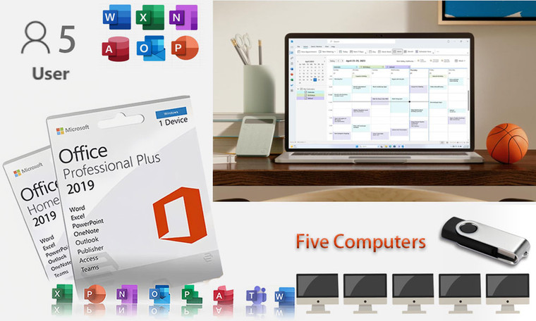 Office 2019 Professional Plus(U disk+the same account multiple computers)
