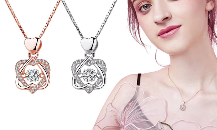 2404 Six pointed star necklace with female niche design, pulsating heartlock bone chain 8445LA