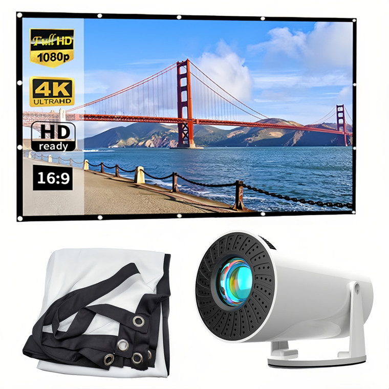 NEW Android 11 F100 Mini Smart Projector Auto Horizontal Correction180°Rotatable  8504