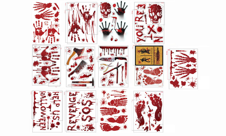 2405NEW-Halloween sticker bloodmark door and window wall stickers6966
