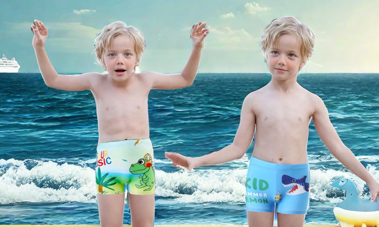 2405NEW-Boys swimming trunks swimming hat set6970