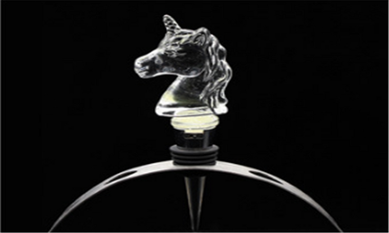 unicorn iridescent bottle stopper