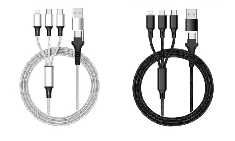 NEW  2406  Type-C transmission three in two braided charging cable  8519