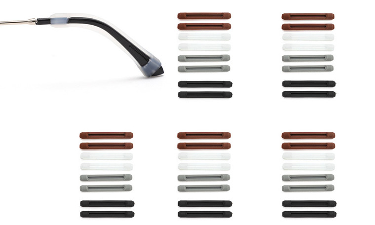 2406 NEW 20Pairs Glasses Legs Silicone Anti slip Cover Long Strip 8493LA