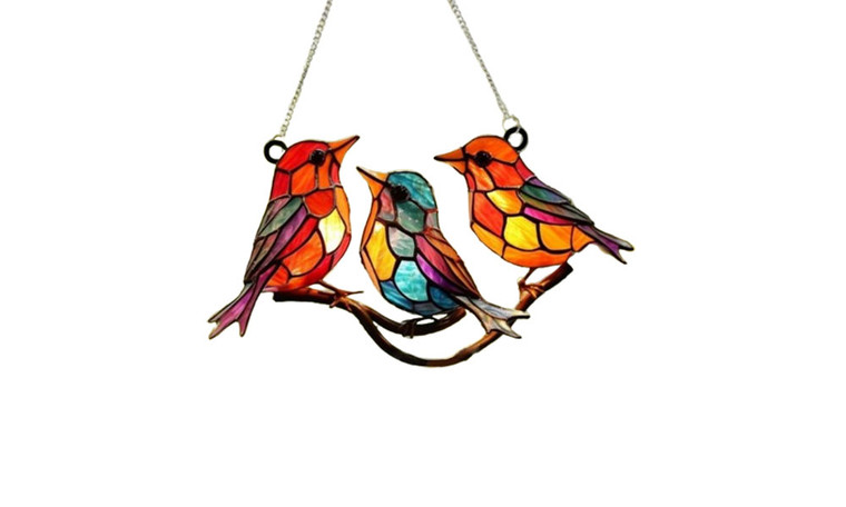 2406 NEW New Double sided Bird Pendant Home Decoration Colorful Crafts 8636LA
